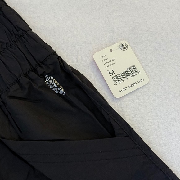 FP Movement Way Home Joggers Black High Rise Smocked Pants women's M - Picture 4 of 12